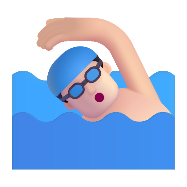 Man Swimming Color Light Vector