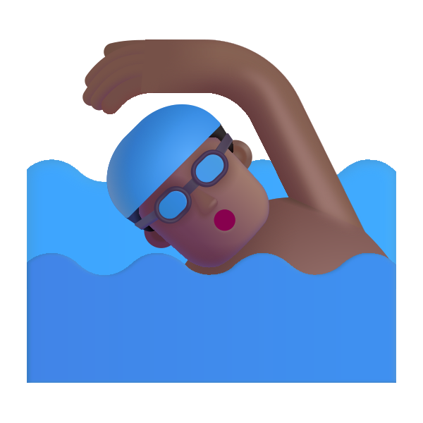 Man Swimming Color Medium Dark