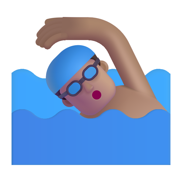 Man Swimming Color Medium