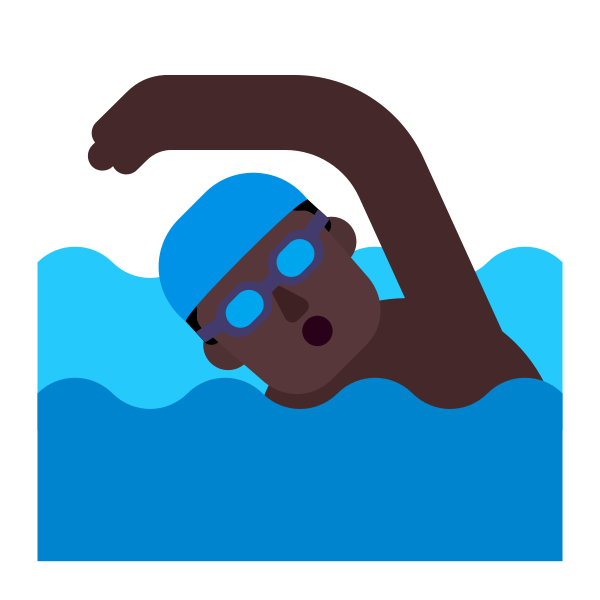 Man Swimming Flat Dark Vector