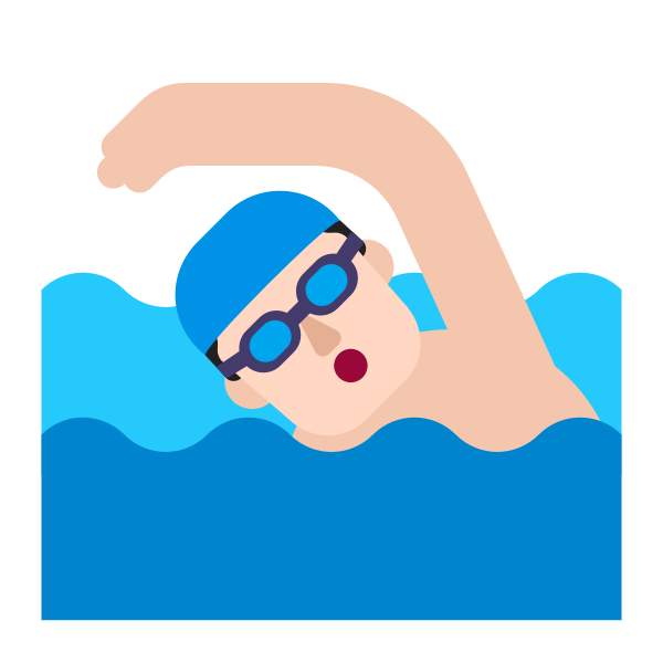 Man Swimming Flat Light Vector