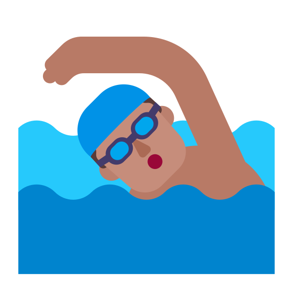 Man Swimming Flat Medium Vector