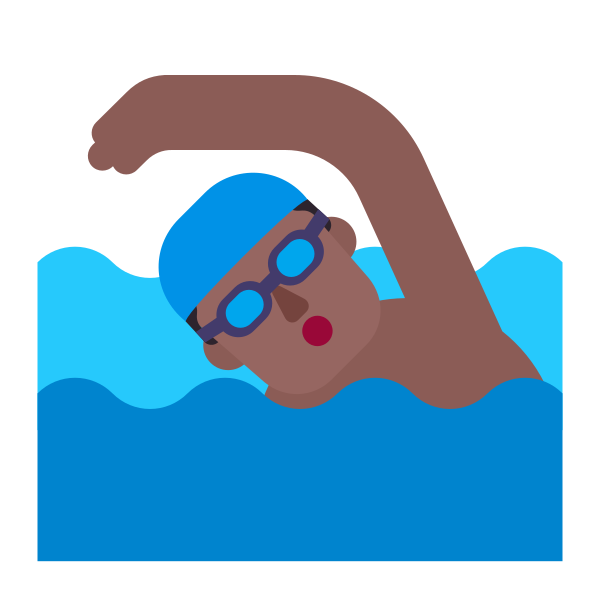 Man Swimming Flat Medium Dark Vector
