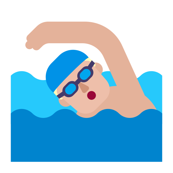 Man Swimming Flat Medium Light Vector