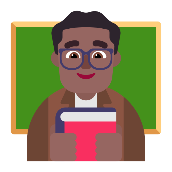 Man Teacher Flat Medium Dark