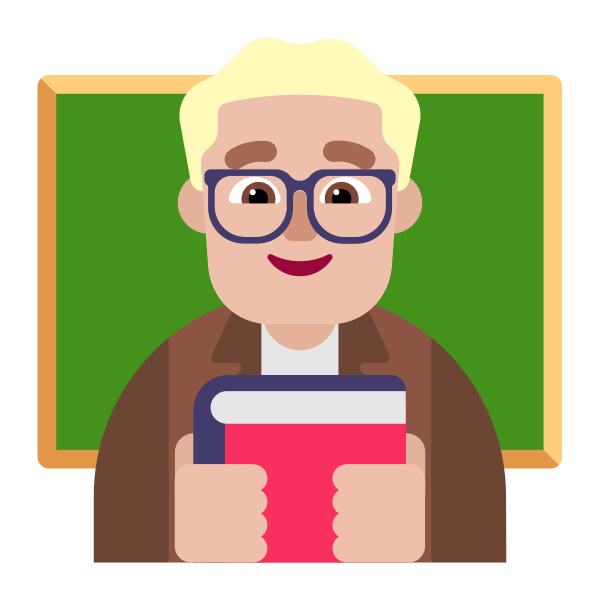 Man Teacher Flat Medium Light Vector