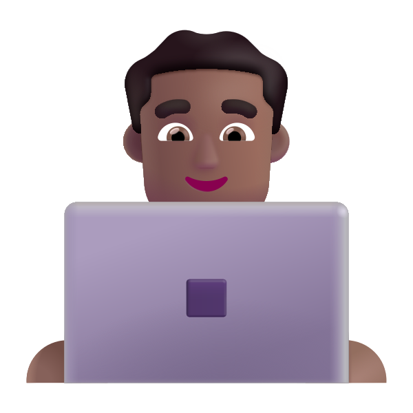 Man Technologist Color Medium Dark Vector
