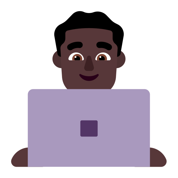 Man Technologist Flat Dark Vector