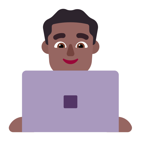 Man Technologist Flat Medium Dark Vector
