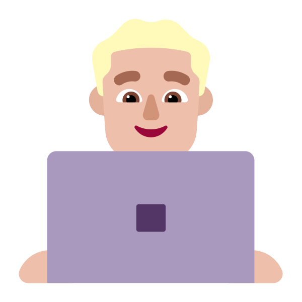 Man Technologist Flat Medium Light Vector