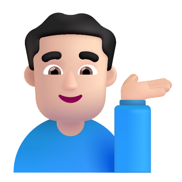 Man Tipping Hand Color Light Vector