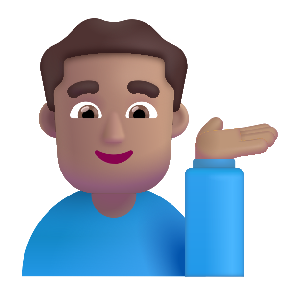 Man Tipping Hand Color Medium