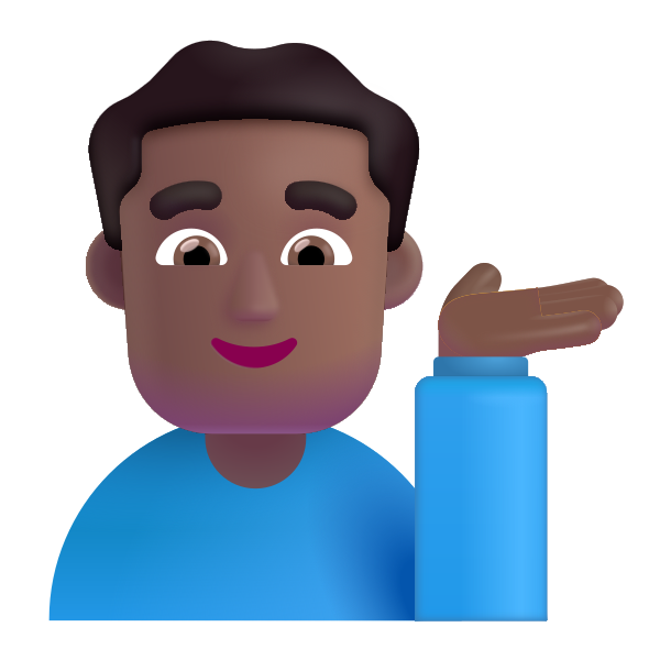 Man Tipping Hand Color Medium Dark Vector