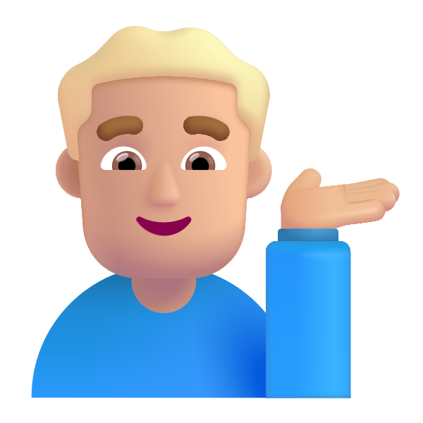 Man Tipping Hand Color Medium Light