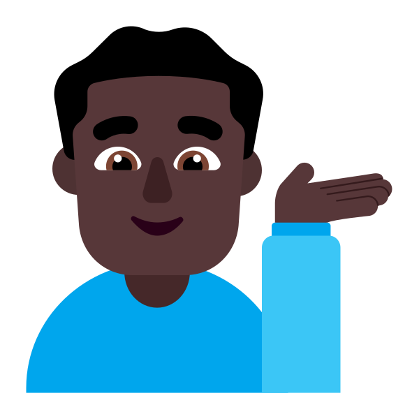 Man Tipping Hand Flat Dark Vector