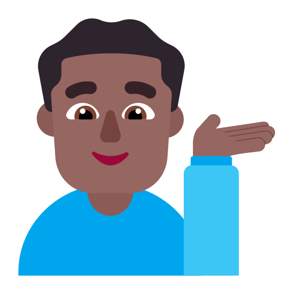 Man Tipping Hand Flat Medium Dark