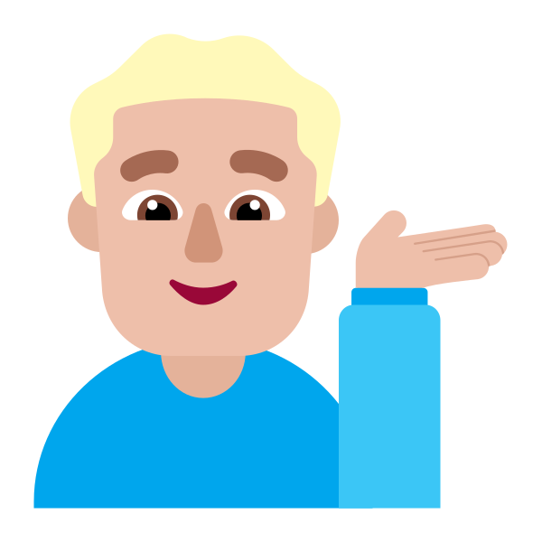 Man Tipping Hand Flat Medium Light