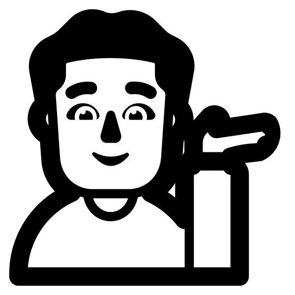 Man Tipping Hand High Contrast Default Vector