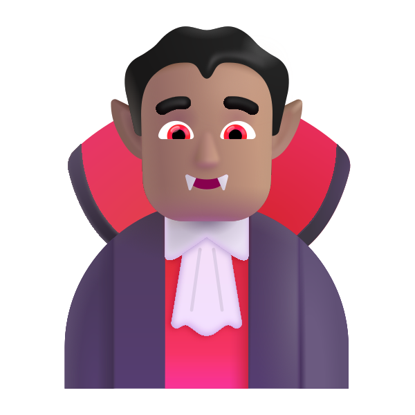 Man Vampire Color Medium Vector