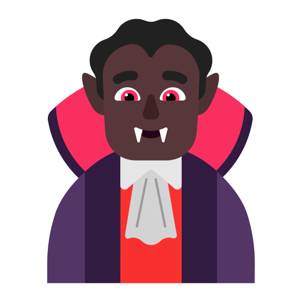 Man Vampire Flat Dark Vector