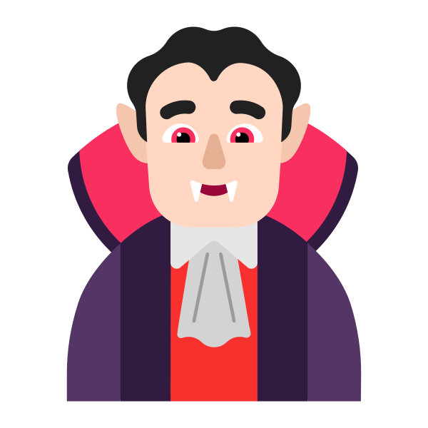 Man Vampire Flat Light Vector
