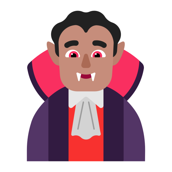 Man Vampire Flat Medium Vector