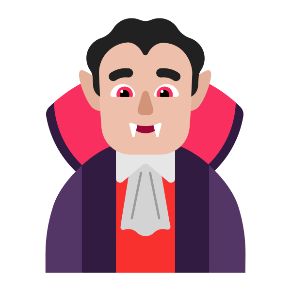 Man Vampire Flat Medium Light Vector