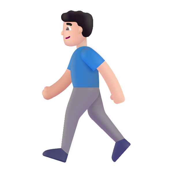 Man Walking Color Light Vector
