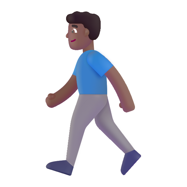 Man Walking Color Medium Dark Vector