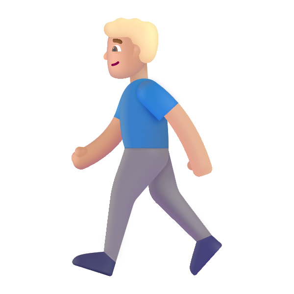Man Walking Color Medium Light Vector