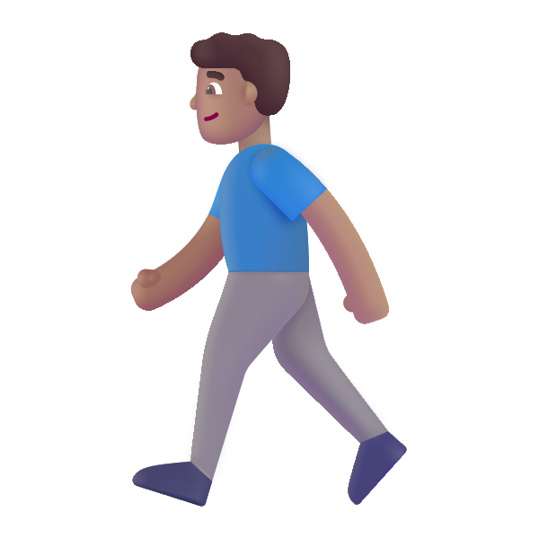 Man Walking Color Medium