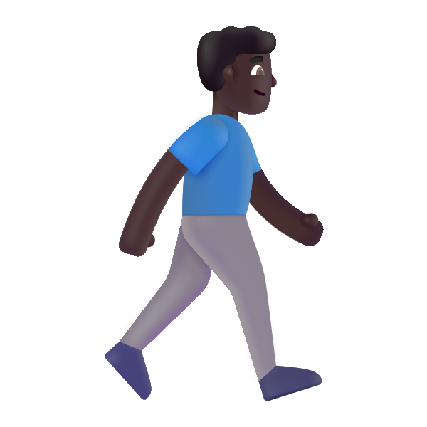 Man Walking Facing Right Color Dark