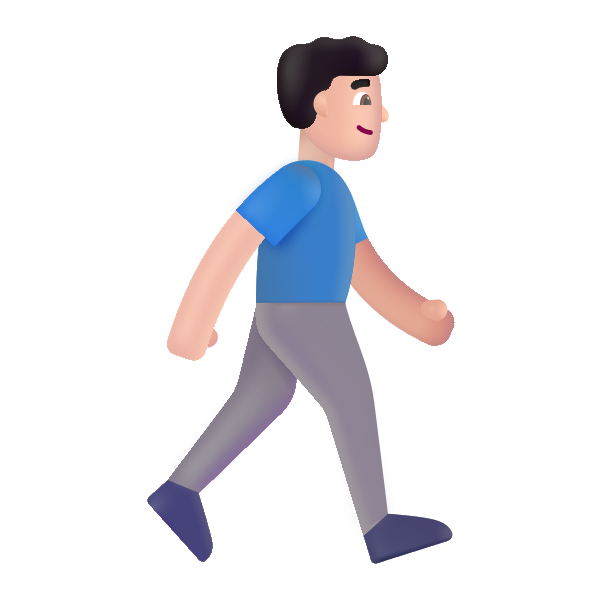Man Walking Facing Right Color Light Vector