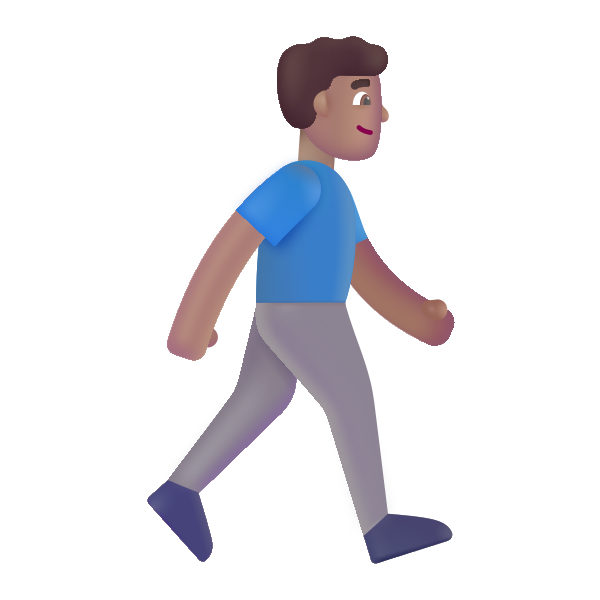 Man Walking Facing Right Color Medium Vector