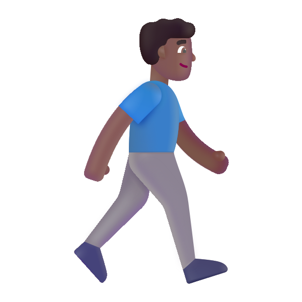 Man Walking Facing Right Color Medium Dark Vector
