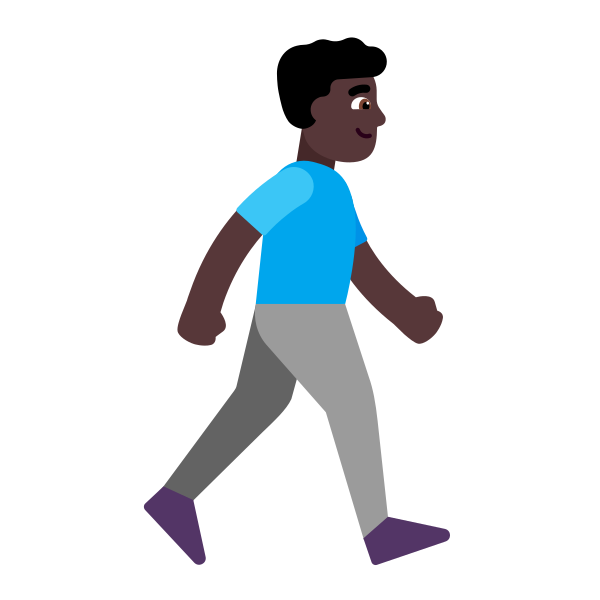 Man Walking Facing Right Flat Dark