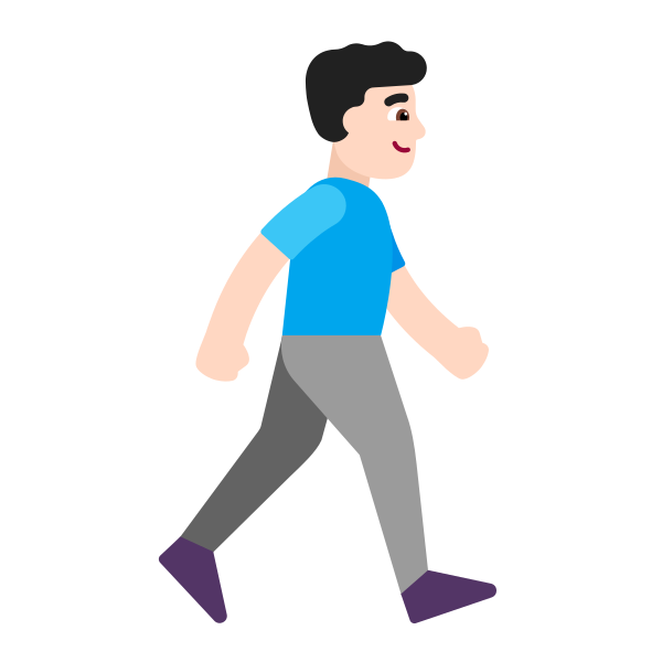 Man Walking Facing Right Flat Light Vector
