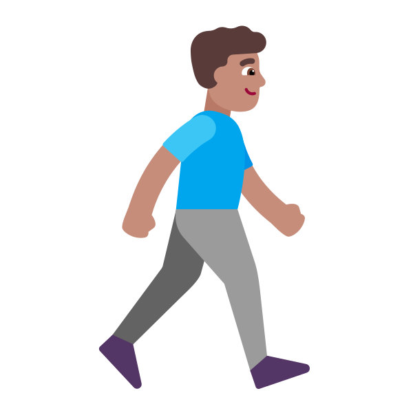 Man Walking Facing Right Flat Medium Vector