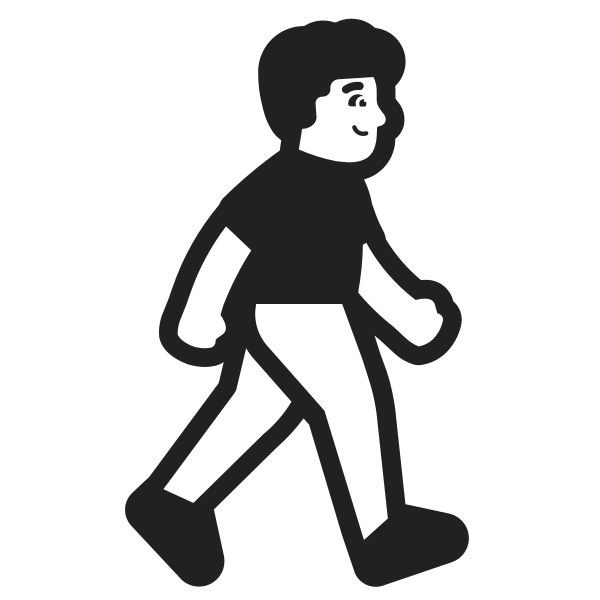 Man Walking Facing Right High Contrast Default