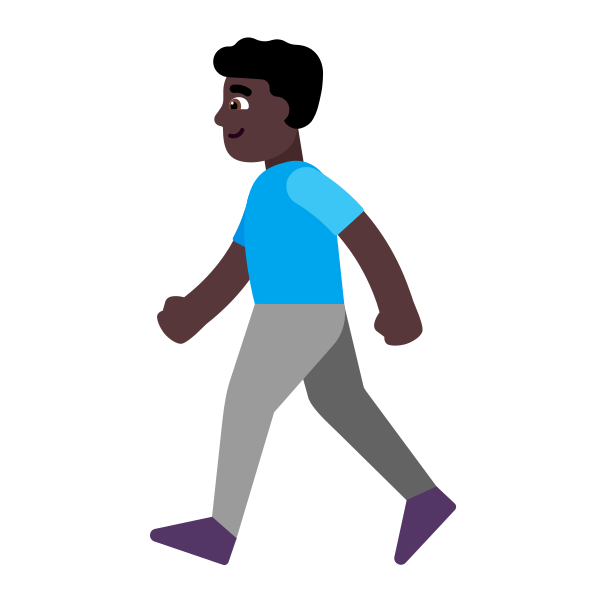 Man Walking Flat Dark