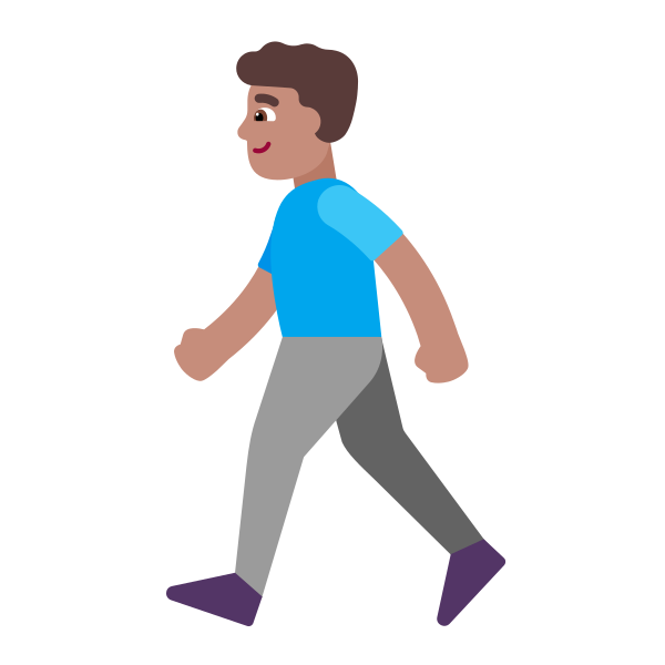 Man Walking Flat Medium Vector