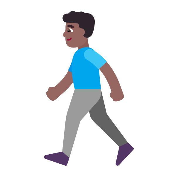 Man Walking Flat Medium Dark