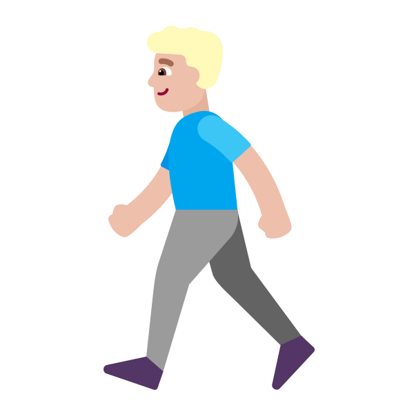 Man Walking Flat Medium Light Vector