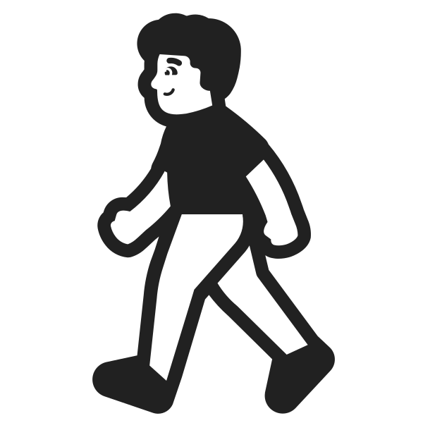Man Walking High Contrast Default Vector