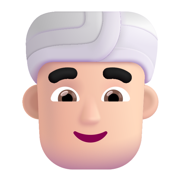 Man Wearing Turban Color Light Vector