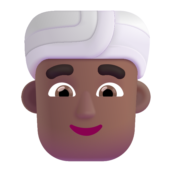 Man Wearing Turban Color Medium Dark Vector