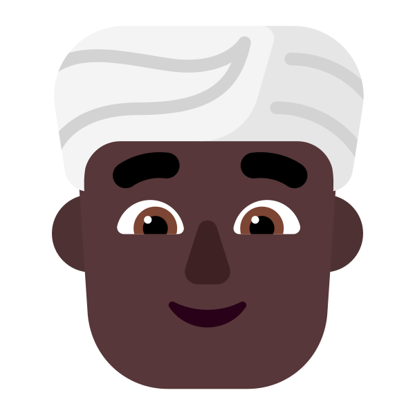 Man Wearing Turban Flat Dark Vector