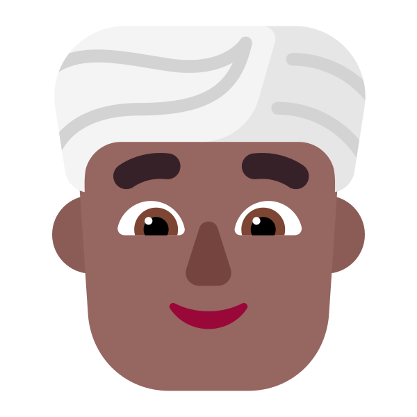 Man Wearing Turban Flat Medium Dark Vector