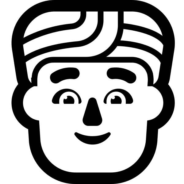 Man Wearing Turban High Contrast Default Vector