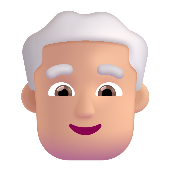 Man White Hair Color Medium Light Vector